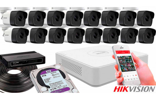 Комплект видеонаблюдения на 16 камер для улицы 2mp IP